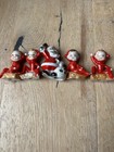 Rare Vintage 40s 50s Japan Ceramic Set Pixie Elves   Santa Lot Of 5 Pricefirm