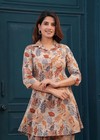 Indian Women Beautiful Multi-color Cotton Printed Co-ord Set Top And Palazzo