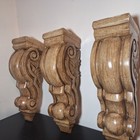 3 Solid Red Oak Carved Wood Corbels For Shelf Or Mantel 14 5  Free Shipping