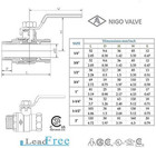 Nigo 101ss Lead-free Brass Ball Valve 1 2  Full Port 600 Wog Male X Female Npt