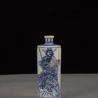 Chinese Qing Yongzheng Blue And White Porcelain Warrior Design Snuff Bottle 3 5 