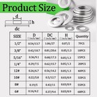 270 Pcs 304 Stainless Steel Flat Washers Assortment Kit 8 Size-1 2 3 8 5 16 1   