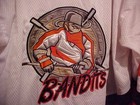 New Men s Nj Bandits Minor League Hockey Jersey White Red Echl Ahl Ihl  2xl 4xl