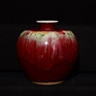 Beautiful Chinese Hand Painting Red Glaze Porcelain Pot