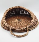 Vtg Large Artisan-woven Half-ring Hanging Willow Wall Basket