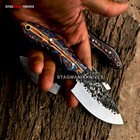 Hand Forged Carbon Steel Full Tang Hunting Skinner Knife Pine Cone Handle 5 Pcs