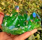 90g  Rare Green Angel Aura Quartz Crystal Healing Cluster Titanium Geode Chunk