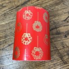 Vintage Red Christmas Department Store Wrapping Paper 8 In Roll Gold Wreaths 7lb