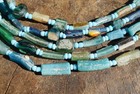 Blue   Green Afghan Ancient Roman Glass Tube Beads  2880a654  Rustic