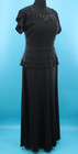 Vtg Women s 40s 2 Pc Black Rayon Sequin Top   Skirt Dress Set Sz M l 1940s