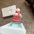 Coca-cola Polar Bear   Husky Figurine On Sled With Coke Crate