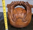  Antique Mokugyo Buddhist Ceremonial Drum 12 h  rare Large Size Temple Drum 