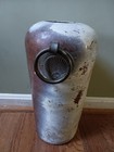 Vintage Hammered Copper Floor Vase Brass Sunface Ring Handles Made In India 15 