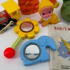 Vintage Baby Toy Lot Rubber Squeaky Fisher Price Avon Cloth Book