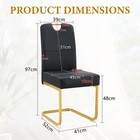 High Back Dining Chairs Set Of 4 Golden Chrome Frame Upholstered Faux Leather