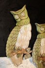 1969 Sexton Owl Trio Usa Metal Wall Plaques  Brown   Green