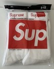 Supreme X Hanes Crew Socks - White  4 Pack  Size 6-12 same Day Shipping 