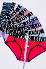 Lot Of 6 Women Bikini Sports Love Panties Underwear 95  Cotton Cheeky 30125 S-xl