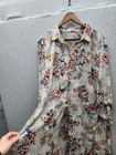 Liberty Love Womens Floral Print Long Sleeve Button-up Shirt Dress Xl