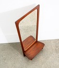 Mid Century Danish Modern Mirror Wall Hanging Bathroom Entry Drawer Teak Wood