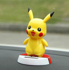 Pok  mon Pika Chu Solar Powered Bobble Heads Car Dashboard Decoration Toy Gift