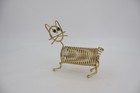 Brass Spiral Cat Brass Spring Letter Holder Vintage Home Decor Organizer