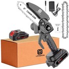 6 Inch Electric Mini Chainsaw Cordless Saw Handheld  2x 21v Battery   3x Chain 