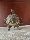 Brass Elephant Incense Burner Holder Round Indian Style Resin Burner Lid
