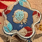 Vintage Native American Iroquois 8 x6  Heavily Beaded Pin Cushion Pillow  Euc