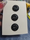3 Pc Vintage Large Black Carved Radial Pattern Sewing Buttons  7 8  Or 22mm