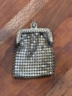 Antique Chatelaine Silver Tone Mesh Miniature Coin Purse Victorian Doll Size