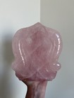Xl Rose Quartz Buddha Crystal Carving     Rose Quartz Crystal Statue Indoor