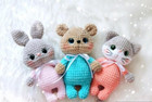 Bunny Handmade 7  Amigurumi Stuffed Toy Knit Crochet Doll