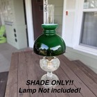 Antique Vtg Green Cased Glass Oil Lamp Shade Student 10  Fitter Gwtw Kerosene