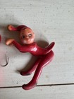 Japan Knee Hugger Elf Pixie Christmas Ornaments Flocked Felt Rubber Face Lot