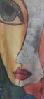 Artsy Piccaso Style Boho Womens Face Ls Long T Shirt Sz  Large