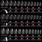 3 Styles Short Nail Tips Kit - 720pcs Half Matte Coffin  Almond  Square Fake    