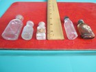 5 Vintage Antique Small Cork Apothecary Medicine Glass Vials Pharmacy Bottle Lot