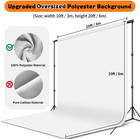 White Backdrop For Photoshoot  10x20ft Large Photo Backdrop Curtain