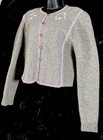 Susan Bristol Components Pure Wool Cardigan Sweater Embroidered Women   s L Large
