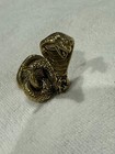 Brass King Cobra Snake 2  Statue Figure Coiled Serpent