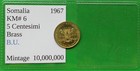 World Foreign Old Somalia B u  5 Centesimi Coin 1967 Km  6 Vintage Africa   