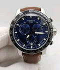 Tissot Supersport Chrono T125 617 16 041 00 Blue Dial Brown Leather Strap