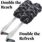 Shower Bouquet 2-pack Long Handle Back Scrubbers -  Xl Mesh Loofahs  black 