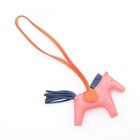 Hermes Rodeo Pm Bag Charm Agneau Milo Leather Rose Azalee Blue Brown Used