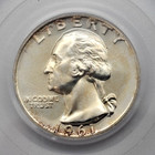 1961 Washington Quarter 25c 90  Silver Proof Pcgs Pr66cam - Toning