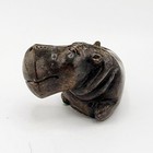 Vintage Hand-carved Soapstone Hippopotamus Hippo Figurine Zimbabwe Made 4  Wide