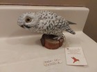 Vintage Wooden Snowy Owl Figurine Handpainted Carved John J  Madison Canada 5 