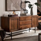 Modern Sideboard Buffet Cabinet Tv Stand Wide Cupboard Credenza Solid Wood Brown
