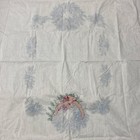 Vintage Unfinished Stamped Embroidery Tablecloth Christmas Wreath Rectangle 72   